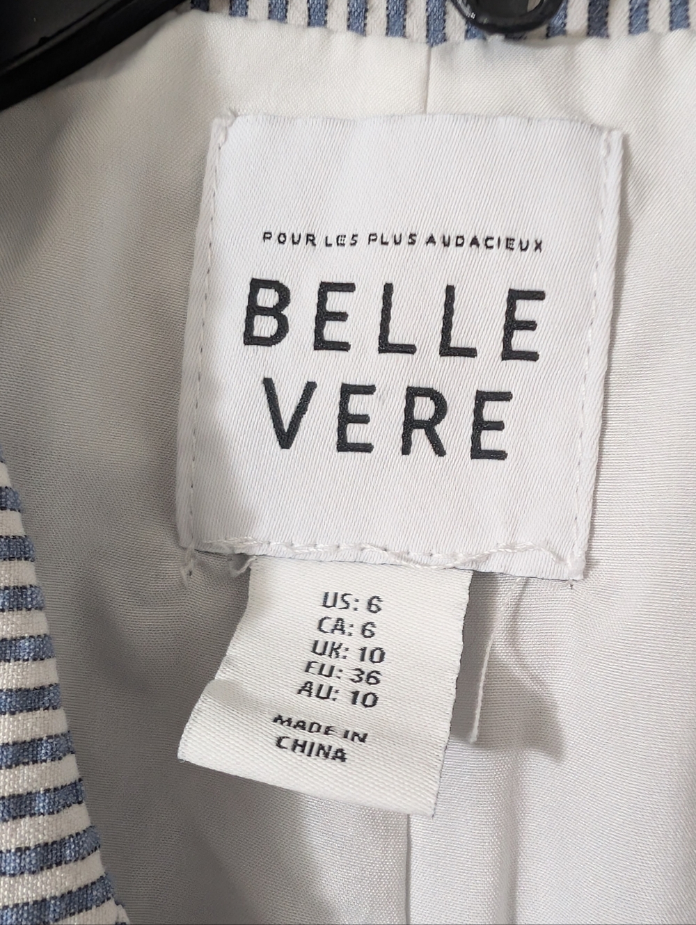 Belle Vere Romper Sleeveless Navy & White Striped Romper with Belt - Picture 2 of 6